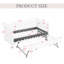Lit de jour simple adorable en forme de vague en tissu de lin Vichy douillet ， avec port USB gigogne ， Aucun sommier nécessaire-921835036
