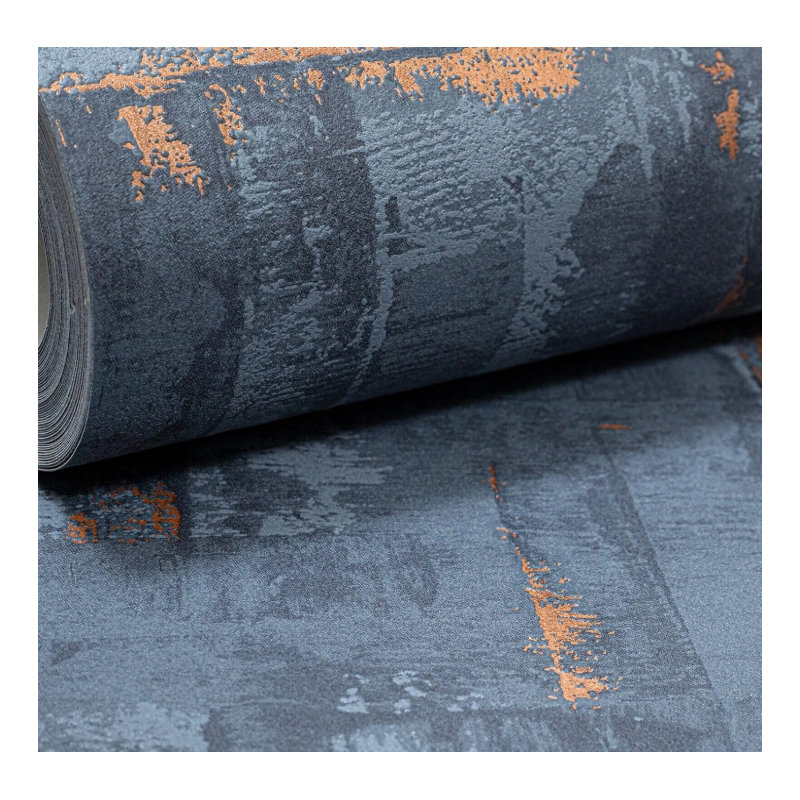Rouleau de papier peint, Bleu / Orange