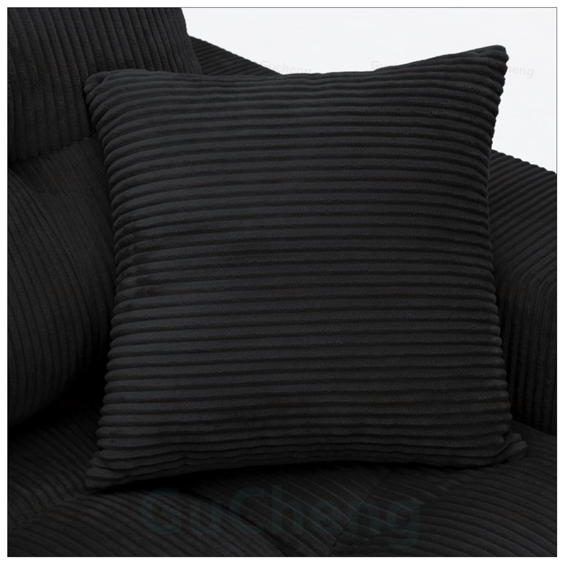 Canapé-lit en coin avec méridienne à compression Corduroy, canapé modulaire en forme de L avec éponge à haute densité, aucun assemblage requis pour le salon, appartement, chambre d'amis