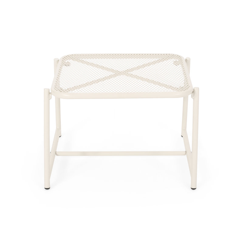 Table à collation en métal avec plateau en filet, table d'appoint compacte et durable pour les petits espaces, parfaite pour l'extérieur