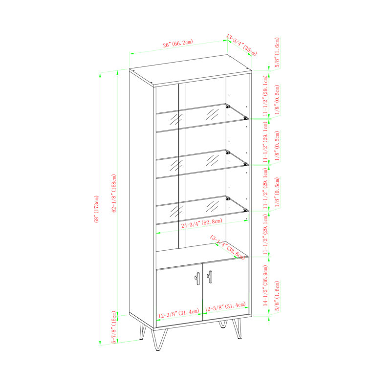 Babich Storage Bookcase, Slate Gray