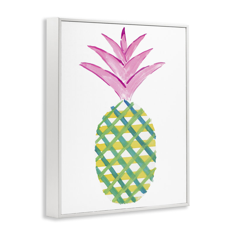 Giclée tropicale à carreaux par Julie DeRice, Giclée encadrée blanc bord de mer, H 20 po x l 16 po