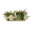 Assorted Hydrangea, Heather, Pampas And Wheat In A Oblong Wooden Container