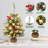 2ft Artificial White Tabletop Christmas Tree with Pine Cone Red Fruit Branch Tips and LED String Lights