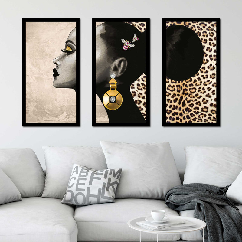 "Afrique Model 7" par Jodi - cadre 3 pièces, impression, L 40,5 po x H 25,5 po x P 1 po