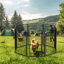 Parc pour enfants 8 panneaux en métal robuste avec porte-119345391