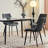 Grey PU Leather & Iron Leg Dining Table Set (2-Piece)