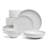 over&back Coupe 16-Piece Glossy White Hand-Finished Porcelain Dinnerware Set