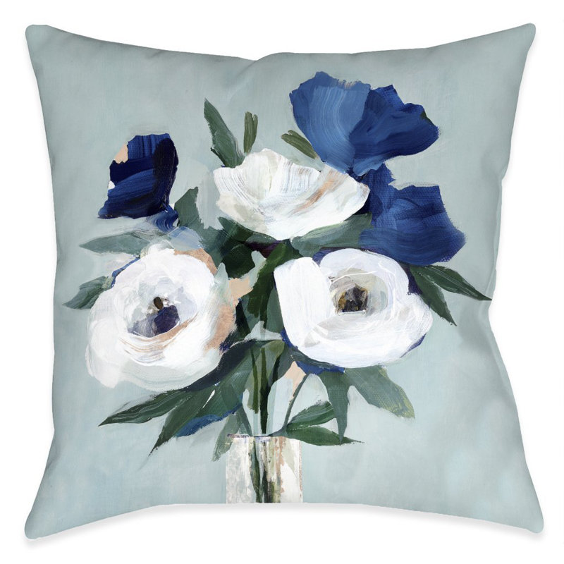 Coussin d'intérieur bleu et blanc