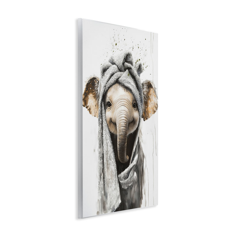 Plaque murale Squeaky Clean Elephant, design par Tina LeCour, H 19 po x l 13 po
