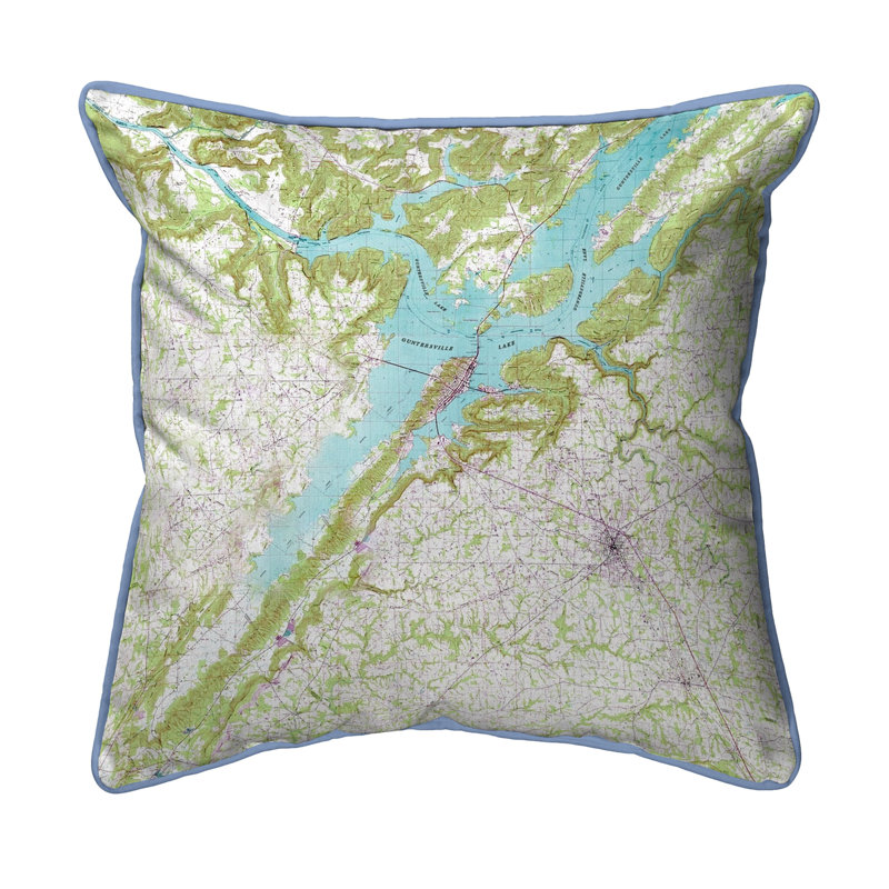 Coussin extérieur carré Lake Guntersville, 22 po x 22 po