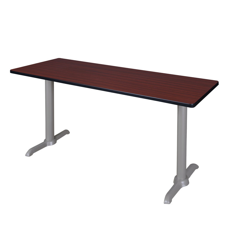 Base et table de formation Cain, Acajou, H 29 po x L 72 po x l 24 po, Gris lune
