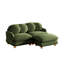 Canapé 2 places moderne en chenille de 173 cm avec pouf flexible, 4 coussins ronds et pieds en bois massif, vert forêt-166918412