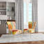Chaise d'appoint rembourrée à motif jaune et orange rayé