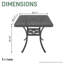 Ensemble de salle à manger d'extérieur carré en aluminium noir, chaise de taille compacte (largeur du siège: 15,35 po), trou de parasol, résistant aux intempéries-1496073174