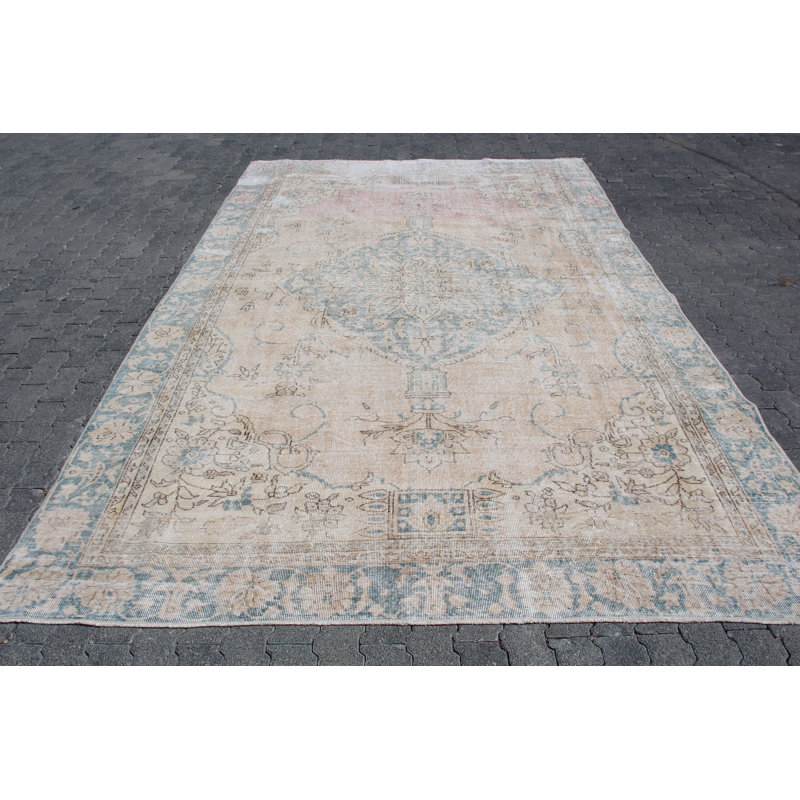Authentique tapis Oushak de Turquie - Tapis rétro tissé à la main pour la décoration intérieure