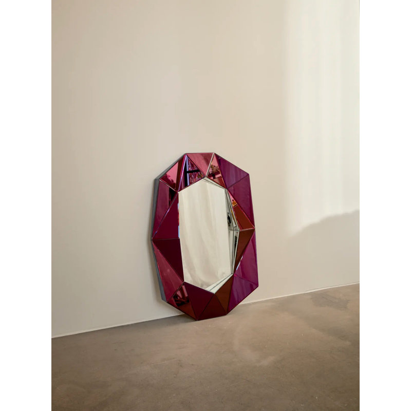 Diamond Manufactured Wood Floor/Wall Mirror, Silver, 22.7" x 31.5"