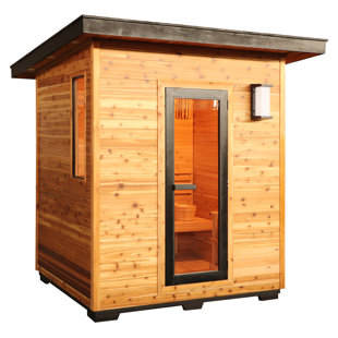 Denali 4-person Outdoor Contemporary Wet/dry Sauna With 6.0 Kw Harvia Heater