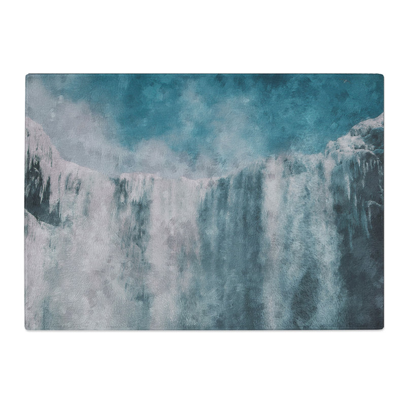 Tempered Glass Above a Waterfall Painting Chopping Board, 20 cm x 28.5 cm