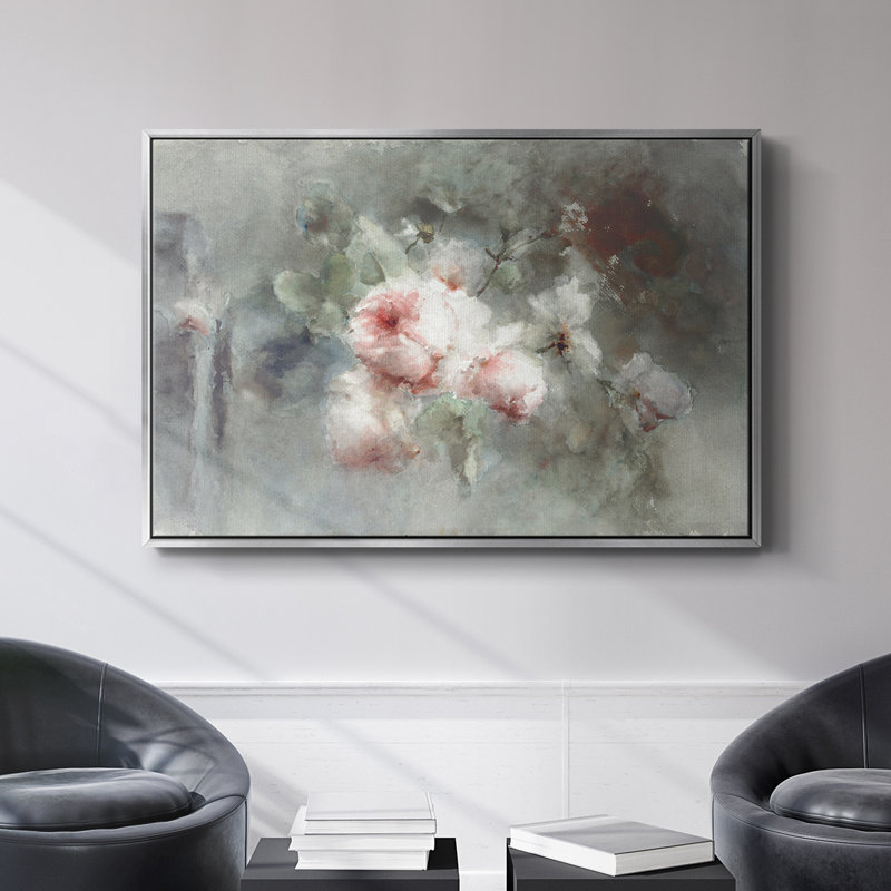 «Vintage Botanical - CIV» sur toile, H 17 po x l 25 po x P 2 po, Toile argentée avec cadre flottant