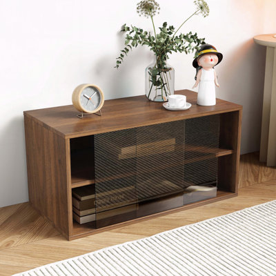 Armoire de rangement empilable avec portes coulissantes en verre