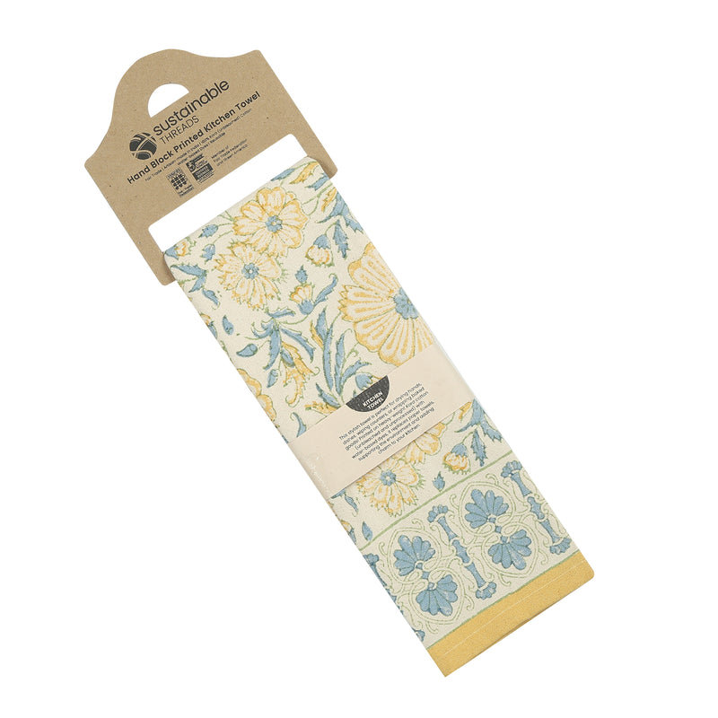 Ensemble de 2 serviettes de cuisine BLOOM, Jaune