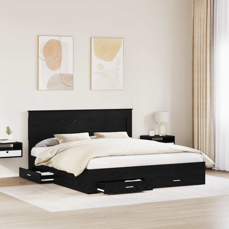 Bed, Black Oak, Super King (6')