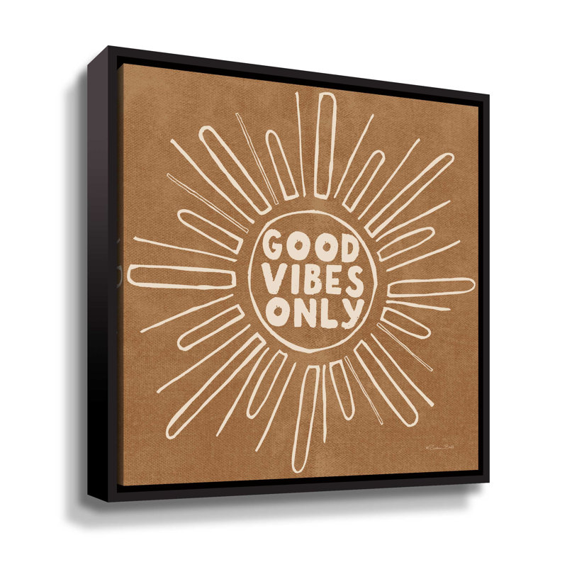 Good Vibes Only - impression, Cadre noir, H 10 po x l 10 po x P 2 po