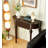38.58" Walnut color Half Moon Solid Wood Console Table