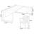 86.61" Dark-brown+Black L-Shaped Solid Wood+Iron Office Sets