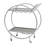 Metal Rolling 2 Mirrored Shelves Bar Cart with Wine Glass Storage and Handle-1952589882