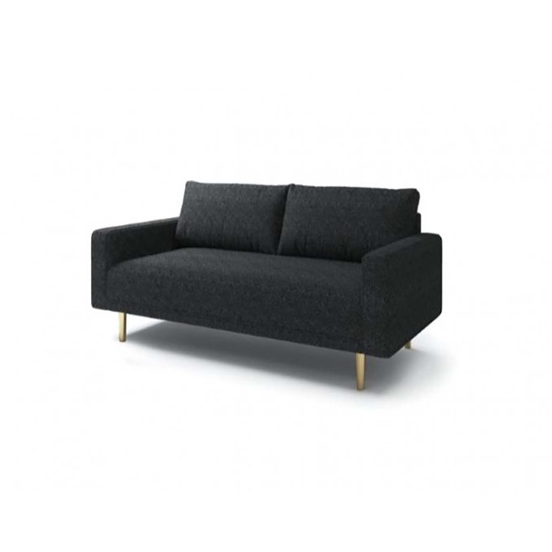 Causeuse rembourrée Saori, Bouclé noir, H 33 po x l 82,5 po x P 34,5 po