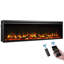 Swenja 50" W Electric Fireplace Insert with Adjustable Flame, Fire Cracking Sound & Remote Control-538798751