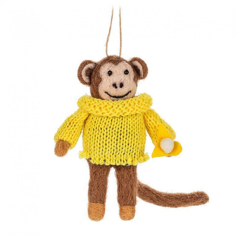Ornement singe avec banane