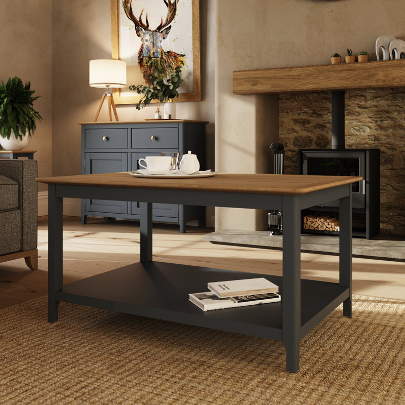Daris Coffee Table With Storage Shelf., Blue
