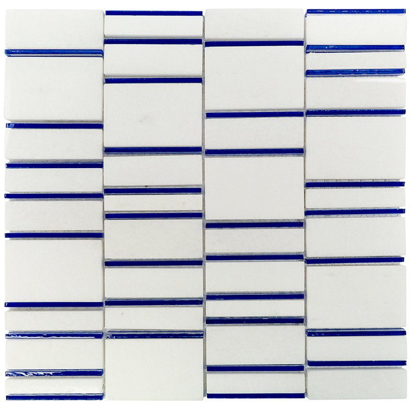 Carreau de mosaïque de marbre et de verre de taille aléatoire Kerrie Kelly