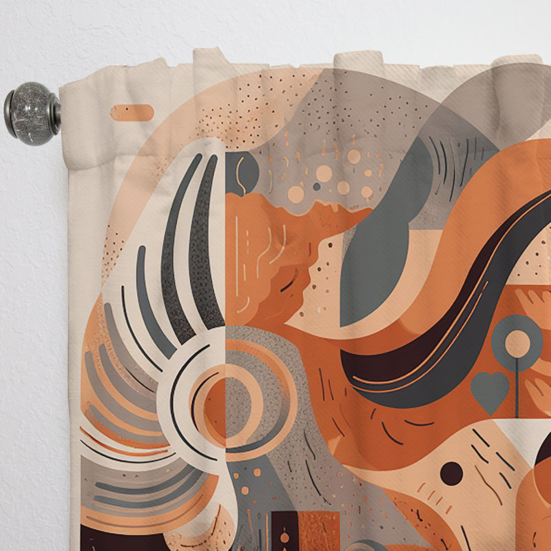 Deiondre - Evolving Abstractions IV - Rideau moderne en velours - obscurcissant - 1 panneau, L 52 po x L 120 po