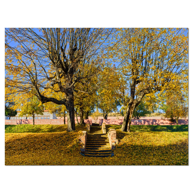 «Stone Stairs in Park in Fall», reproduction de photo, H 30 po x l 40 po x P 1 po