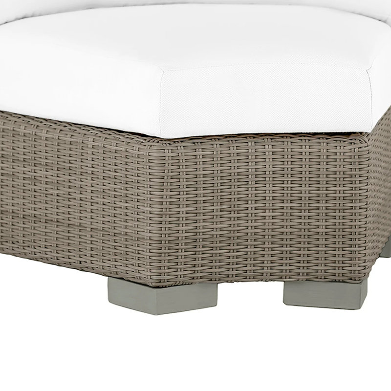 Club Woven N-Dura Resin Inside Outdoor Round Corner Chair, No Welt, Cast Mist, Oyster