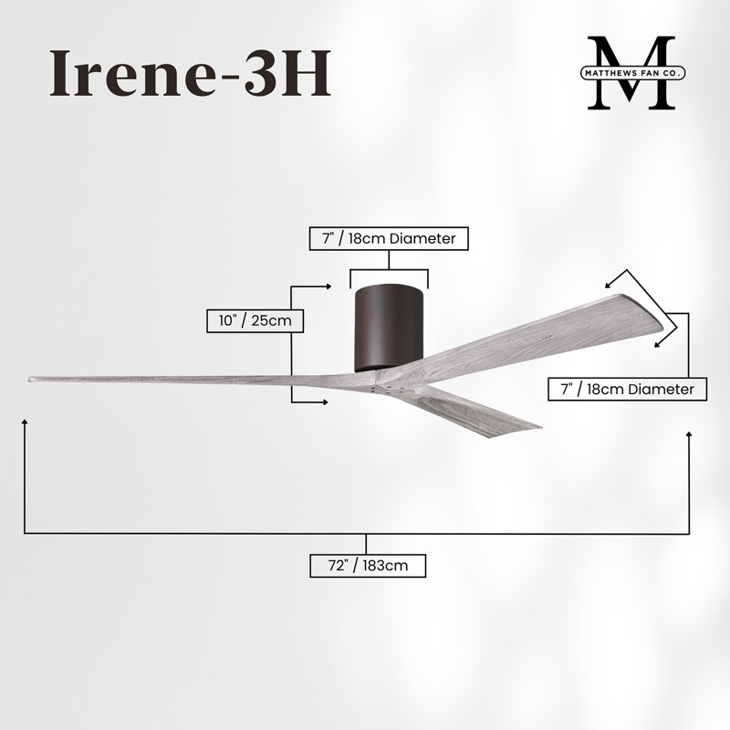 Ventilateur de plafond à 3 pales Olivier, Bronze texturé, Ton bois de grange, 72"