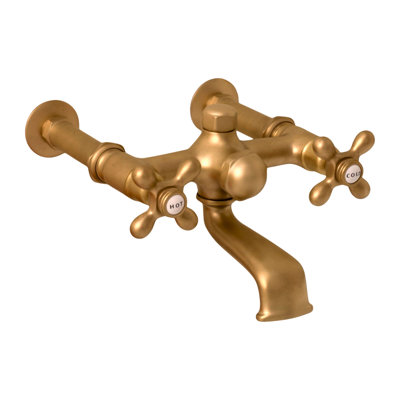 Wall Mount Tub Filler Faucet with Cross Handles by Strom Living