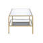 Table basse à miroir en or - Surface élégante et moderne de 3 m