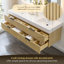 Ensemble de meuble-lavabo double mural 72 po avec lavabo artificiel avec miroir Livia