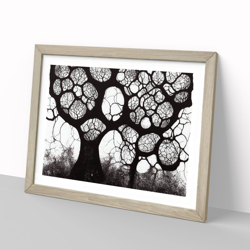 XH1022-6839X Peaceful Tree - Picture Frame Print, 25cm H x 34cm W x 2cm D, Oak Framed