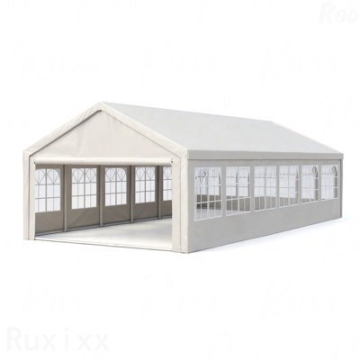 Tente de réception 16 'X 32' avec 3 sacs de rangement et parois latérales amovibles, pavillon de jardin extérieur avec 4 tubes de sol, tentes commerciales pour les fêtes, barbecue avec 3 sacs de transport