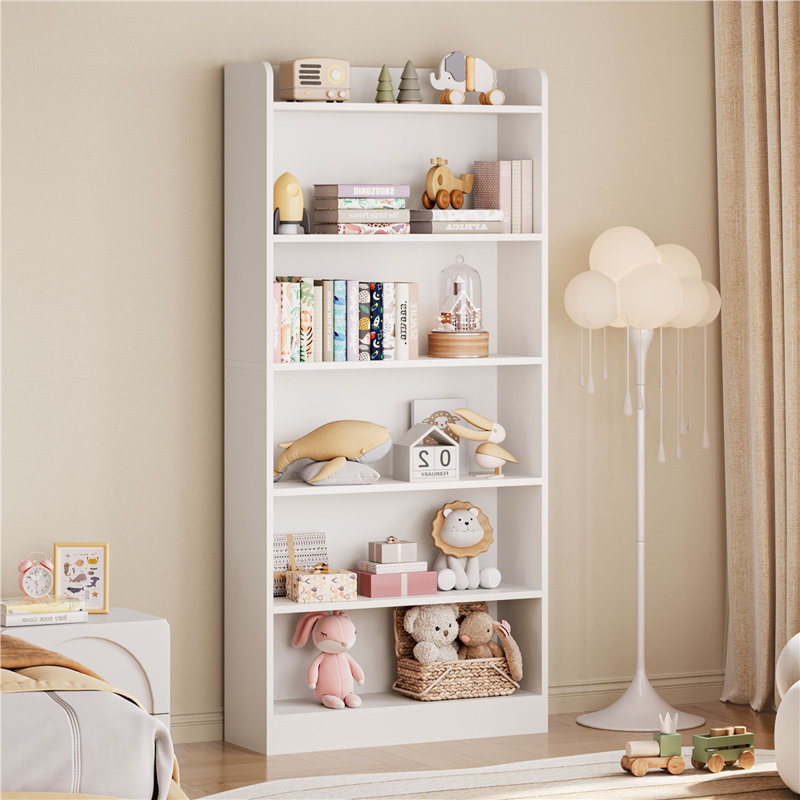 180cm H x 60cm W Standard Bookcase, White, (6 Shelves) 160cm H x 60cm W x 24cm D