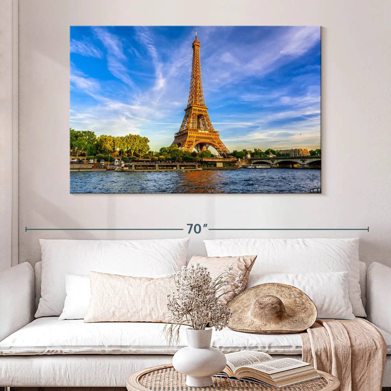 Hannes River Seine Eiffel Tower, 34" H x 51" W