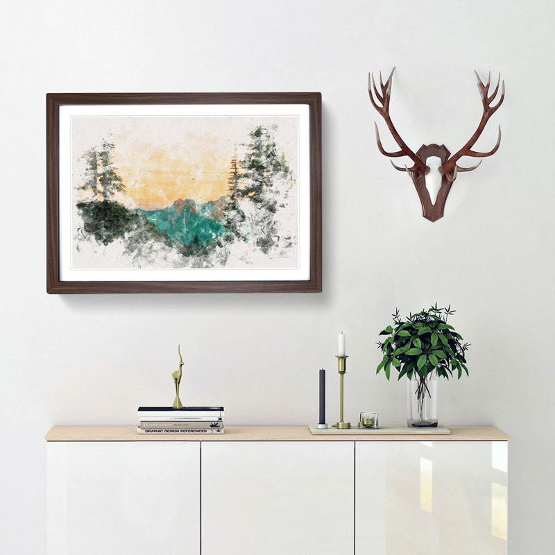 Mount Rainer in Washington - Framed Print, Walnut Framed, 45cm H x 63cm W x 2cm D