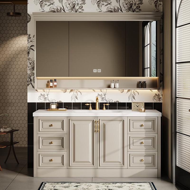 Light luxury retro style bathroom cabinet,  51.18" 