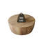 MDF Natural Color Round Table, Modern Industrial Natural Fully Assembled Drum Coffee Table